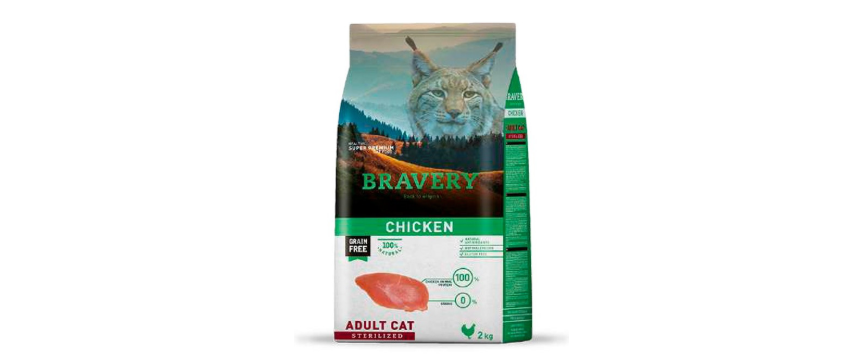 Bravery - Adulto sabor Pollo 2 Kg Especial Gatos Esterilizados